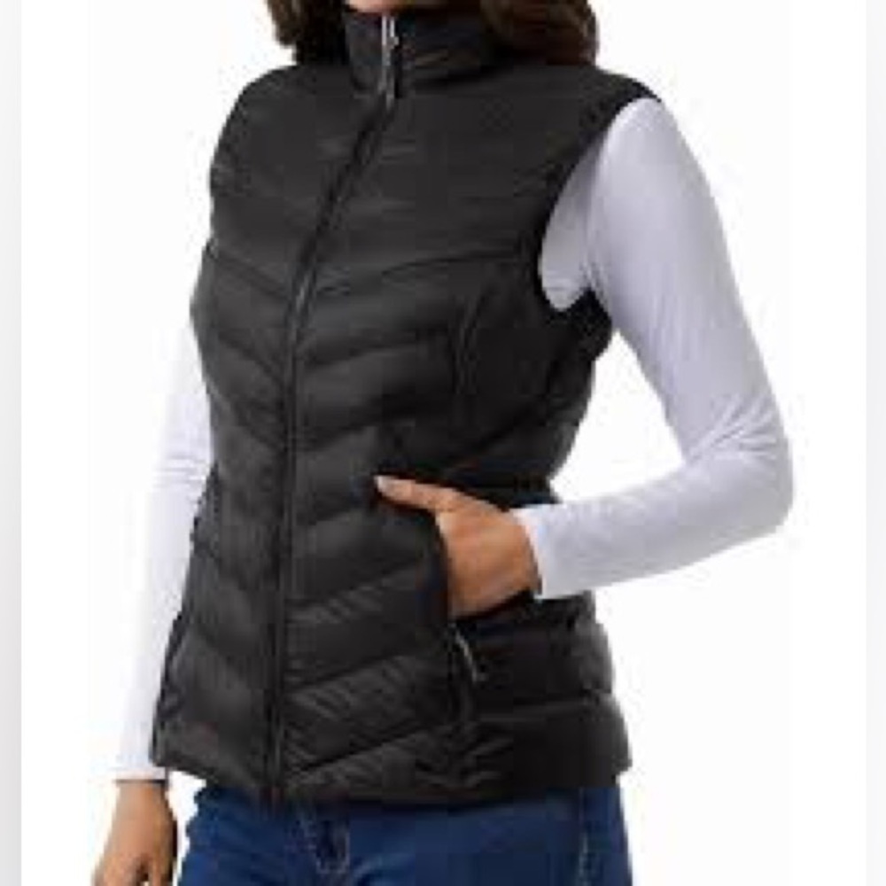 32 Degrees Heat Black Lightweight Packable Puffer Vest